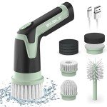 BIUBLE Cordless Electric Spin Scrubber with 8 Brushes