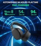 Edifier W830NB Wireless Over Ear Headphones - Black