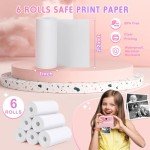 Kids Instant Print Camera Photo Paper Refills, 6 Rolls