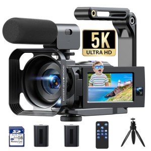 5K Dual Lens Camcorder with WiFi & Night Vision