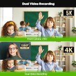 5K Dual Lens Camcorder with WiFi & Night Vision