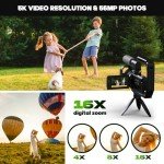 5K Dual Lens Camcorder with WiFi & Night Vision