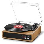 FYDEE Bluetooth Vinyl Record Player with Stereo Speakers