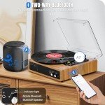 FYDEE Bluetooth Vinyl Record Player with Stereo Speakers