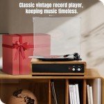 FYDEE Bluetooth Vinyl Record Player with Stereo Speakers
