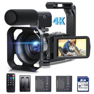 CAMWORLD 4K Camcorder with 18X Zoom and Accessories