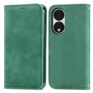 Green Leather Wallet Case for Honor X7B/90