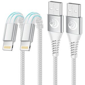 Extra Long MFi Certified iPhone Charger Cable 2-Pack