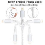Extra Long MFi Certified iPhone Charger Cable 2-Pack