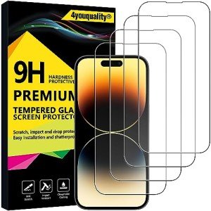4-Pack Full Coverage Screen Protectors for iPhone 14 Pro