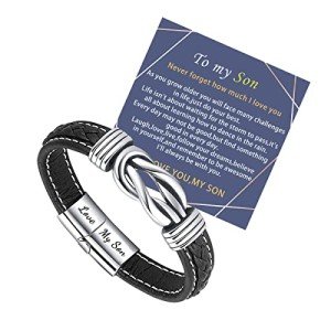 Braided Leather Bracelet Gift for Son