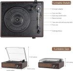 Bluetooth Vinyl Record Player with Stereo Speakers