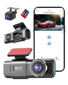4K WiFi Dash Cam with Night Vision & 64GB Card