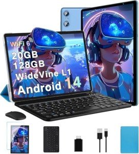 10-Inch Android 14 Tablet with Keyboard & Mouse