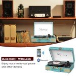 Bluetooth Vinyl Record Player with Built-in Speakers