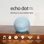 Echo Dot (5th Gen) with Clock - Cloud Blue