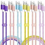 6-Pack Braided Lightning Charger Cables for iPhone