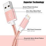 6-Pack Braided Lightning Charger Cables for iPhone