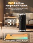 Oscillating Portable Electric Heater with Remote Control