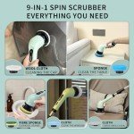 UXEN Electric Spin Scrubber with 9 Brush Heads