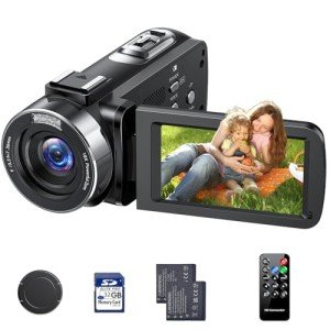 4K Video Camera Camcorder with 18x Zoom & Accessories