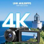 4K Video Camera Camcorder with 18x Zoom & Accessories