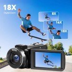 4K Video Camera Camcorder with 18x Zoom & Accessories