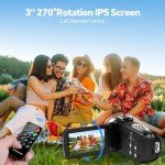 4K Video Camera Camcorder with 18x Zoom & Accessories