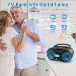 JOVELL Portable Boombox with Bluetooth and USB