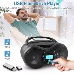 JOVELL Portable Boombox with Bluetooth and USB