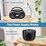 JOVELL Portable Boombox with Bluetooth and USB