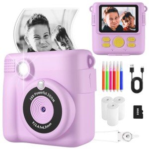 Instant Print Camera for Kids with Accessories