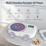 Bluetooth Portable CD Player with FM Radio