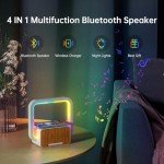 AUYLE Wireless Charger Lamp & Bluetooth Speaker
