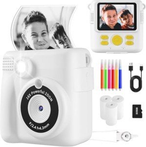 Instant Print Kids Camera with 16X Zoom & Accessories