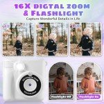 Instant Print Kids Camera with 16X Zoom & Accessories