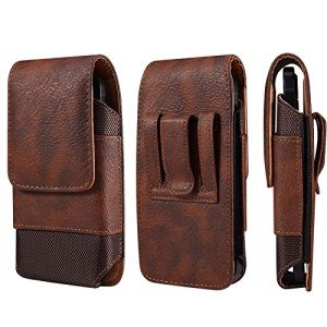 Leather Phone Holster with Belt Clip - 6.5