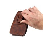 Leather Phone Holster with Belt Clip - 6.5