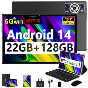 10.1" Android 14 Tablet with Keyboard & Mouse