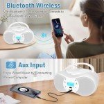 Bluetooth Portable CD Player Boombox with FM Radio