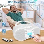 Bluetooth Portable CD Player Boombox with FM Radio