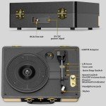 FYDEE Retro Bluetooth Vinyl Record Player with Speakers
