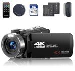 4K Camcorder with 18X Zoom and Flip Screen