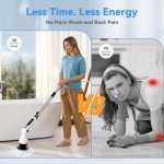 Cordless Electric Spin Scrubber with 8 Brush Heads