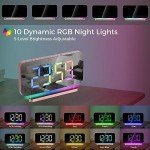 SZELAM 7.4'' LED Mirror Alarm Clock with RGB Light