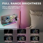 SZELAM 7.4'' LED Mirror Alarm Clock with RGB Light