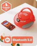 OAKCASTLE CD250 Red Portable Bluetooth Boombox