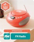 OAKCASTLE CD250 Red Portable Bluetooth Boombox