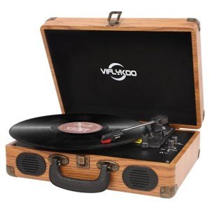 VIFLYKOO Bluetooth Vinyl Turntable with Speakers