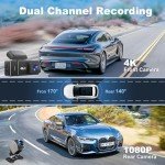 CHORTAU 4K Dual Dash Cam with Night Vision
